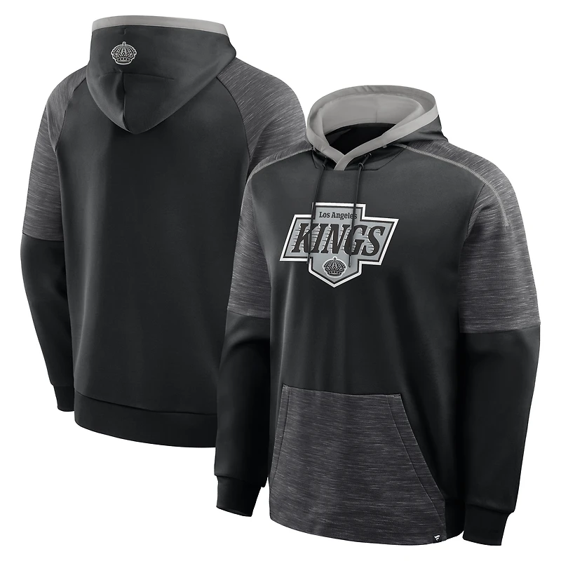 Men's Fanatics Black Los Angeles Kings Goaltender Defender Raglan Pullover Hoodie