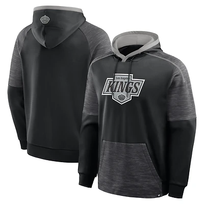 Men's Fanatics Black Los Angeles Kings Goaltender Defender Raglan Pullover Hoodie