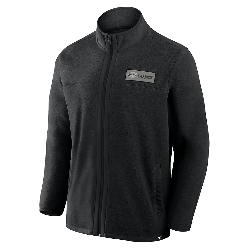 Veste polaire entièrement zippée Fanatics noire Los Angeles Kings Home Ice pour homme