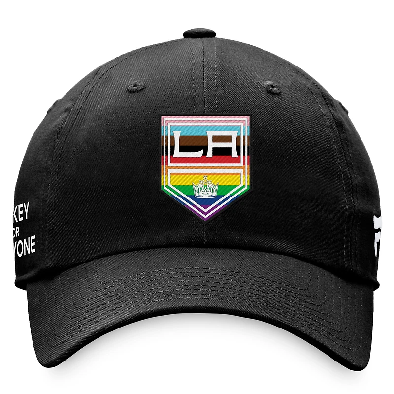 Men's Fanatics Black Los Angeles Kings Team Logo Pride Adjustable Hat