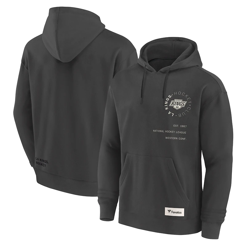 Men's Fanatics Charcoal Los Angeles Kings Future Ground Info Pullover Hoodie
