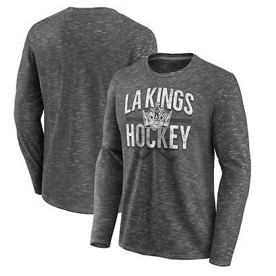 Men's Fanatics Charcoal Los Angeles Kings Logo Long Sleeve T-Shirt