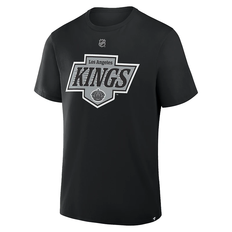 T-shirt Fanatics Drew Doughty pour homme, noir, authentique, avec nom et numéro Stack des Kings de Los Angeles