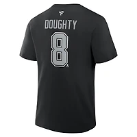 T-shirt Fanatics Drew Doughty pour homme, noir, authentique, avec nom et numéro Stack des Kings de Los Angeles