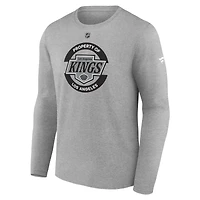 T-shirt d'entraînement à manches longues authentique pour homme Fanatics gris Los Angeles Kings