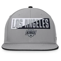 Men's Fanatics Gray Los Angeles Kings Fundamentals Duo Split Logo Snapback Hat