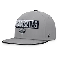 Men's Fanatics Gray Los Angeles Kings Fundamentals Duo Split Logo Snapback Hat