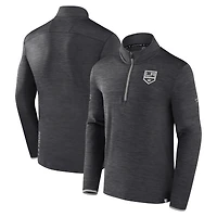 Men's Fanatics  Heather Charcoal Los Angeles Kings Authentic Pro Lightweight Quarter-Zip Pullover