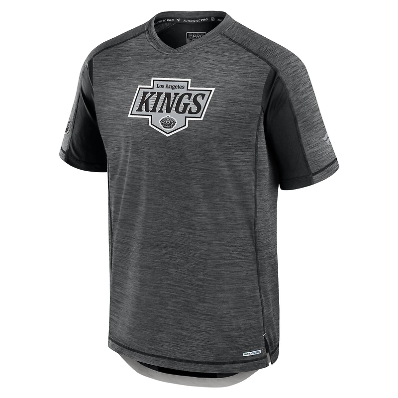 Men's Fanatics Heather Charcoal Los Angeles Kings Authentic Pro Rink Performance T-Shirt