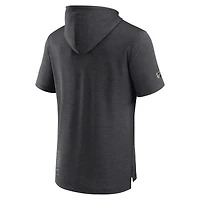 Men's Fanatics Heather Charcoal Los Angeles Kings Authentic Pro Road Performance Short Sleeve Pullover Hoodie