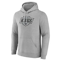 Men's Fanatics Heather Gray Los Angeles Kings New Primary Logo Pullover Hoodie