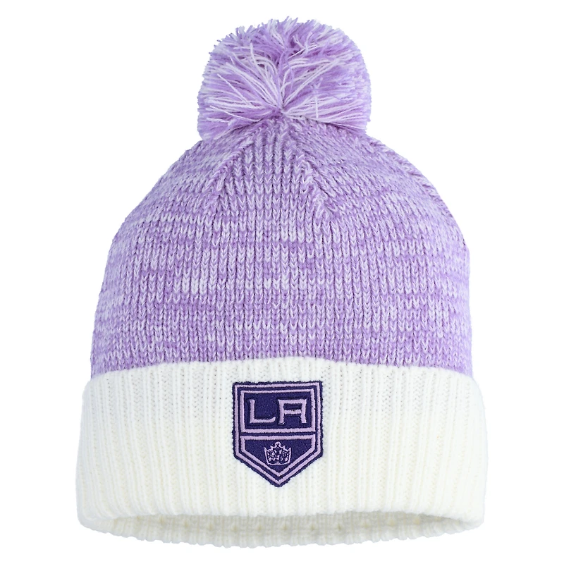 Bonnet en tricot à revers avec pompon pour homme Fanatics Los Angeles Kings Hockey Fights Cancer