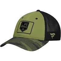 Men's Fanatics  Olive Los Angeles Kings Military Appreciation Trucker Adjustable Hat