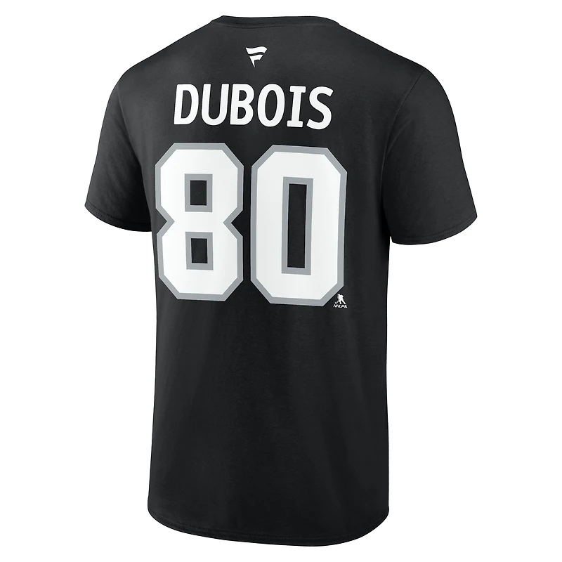 Men's Fanatics Pierre-Luc Dubois Black Los Angeles Kings Authentic Stack Name & Number T-Shirt