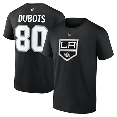 T-shirt authentique Fanatics Pierre-Luc Dubois noir Los Angeles Kings avec nom et numéro superposés