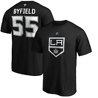 T-shirt authentique avec nom et numéro de pile des Kings Los Angeles Fanatics Quinton Byfield pour hommes