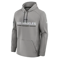 Men's Fanatics Silver Los Angeles Kings Authentic Pro Rink Hoodie