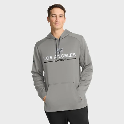 Men's Fanatics Silver Los Angeles Kings Authentic Pro Rink Hoodie