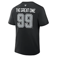 T-shirt noir pour homme Fanatics Wayne Gretzky, surnom du joueur retraité des Kings de Los Angeles