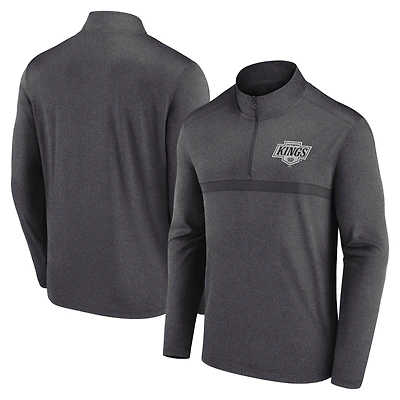 Haut à glissière quart de tour raglan Heather Charcoal Los Angeles Kings pour homme