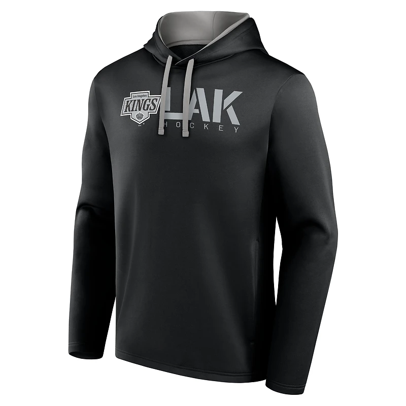 Men's Logo Athletic Black Los Angeles Kings Head Start Pullover Hoodie