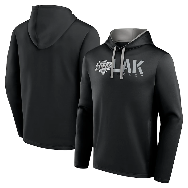 Men's Logo Athletic Black Los Angeles Kings Head Start Pullover Hoodie