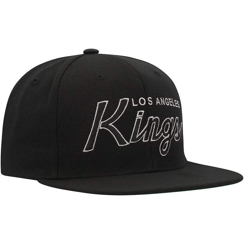 Casquette Snapback noire Mitchell & Ness des Kings de Los Angeles Core Team Script 2.0 pour hommes
