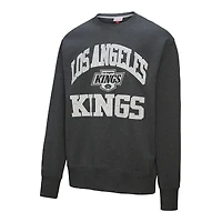 Men's Mitchell & Ness Charcoal Los Angeles Kings Playoff Win Fleece Pullover Sweatshirt