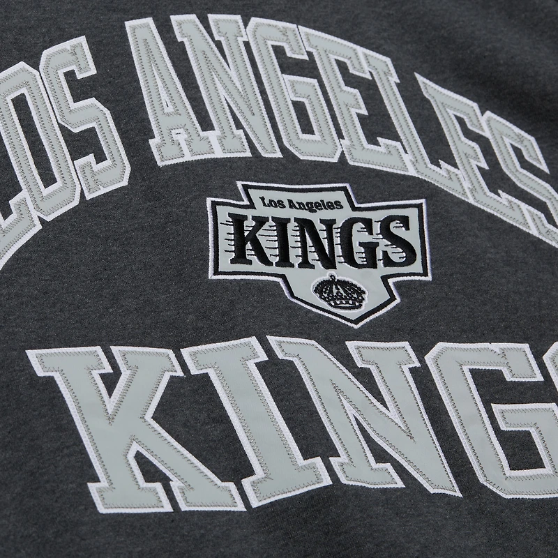 Men's Mitchell & Ness Charcoal Los Angeles Kings Playoff Win Fleece Pullover Sweatshirt