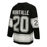 Men's Mitchell & Ness Luc Robitaille Black Los Angeles Kings Alternate Captain Patch 1992/93 Blue Line Player Jersey