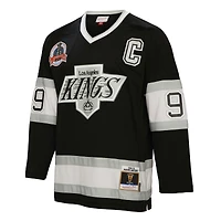 Men's Mitchell & Ness Wayne Gretzky Black Los Angeles Kings  1992 Captain Patch Blue Line Player Jersey