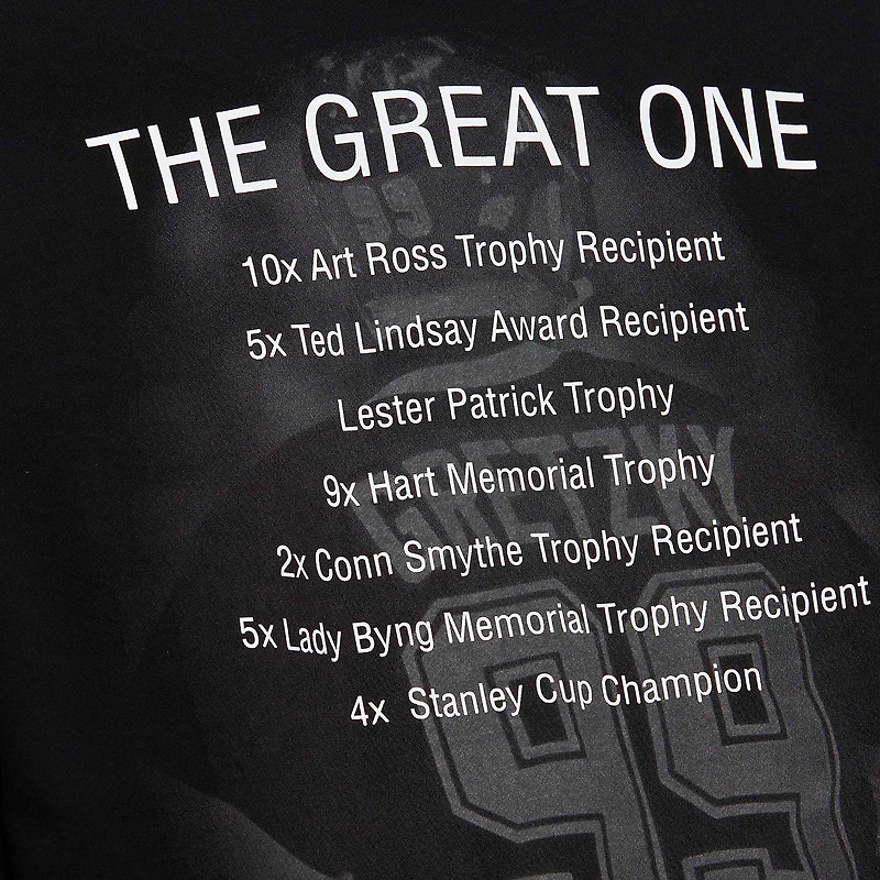 Sweat-shirt en molleton avec nom et numéro de qualité supérieure pour hommes Mitchell & Ness Wayne Gretzky noir Los Angeles Kings