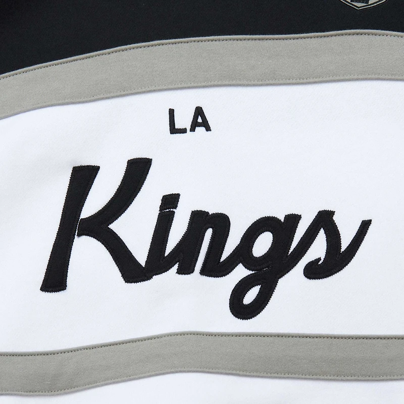 Men's Mitchell & Ness White/Black Los Angeles Kings Head Coach Pullover Hoodie