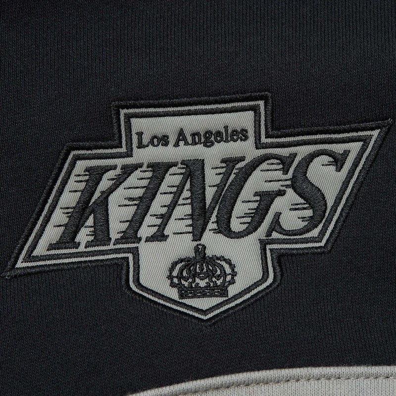 Men's Mitchell & Ness White/Black Los Angeles Kings Head Coach Pullover Hoodie