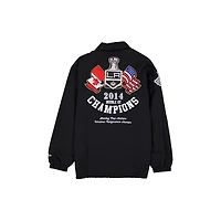 Veste New Era noire pour homme, modèle Los Angeles Kings Champions, à boutons-pression.