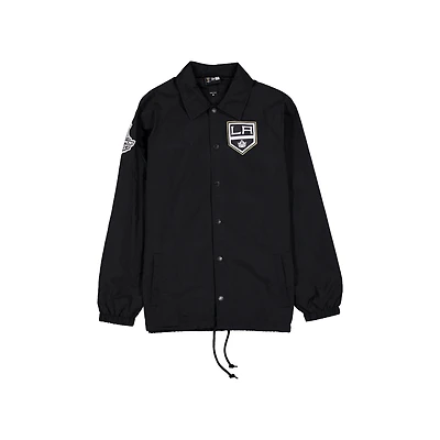 Veste New Era noire pour homme, modèle Los Angeles Kings Champions, à boutons-pression.