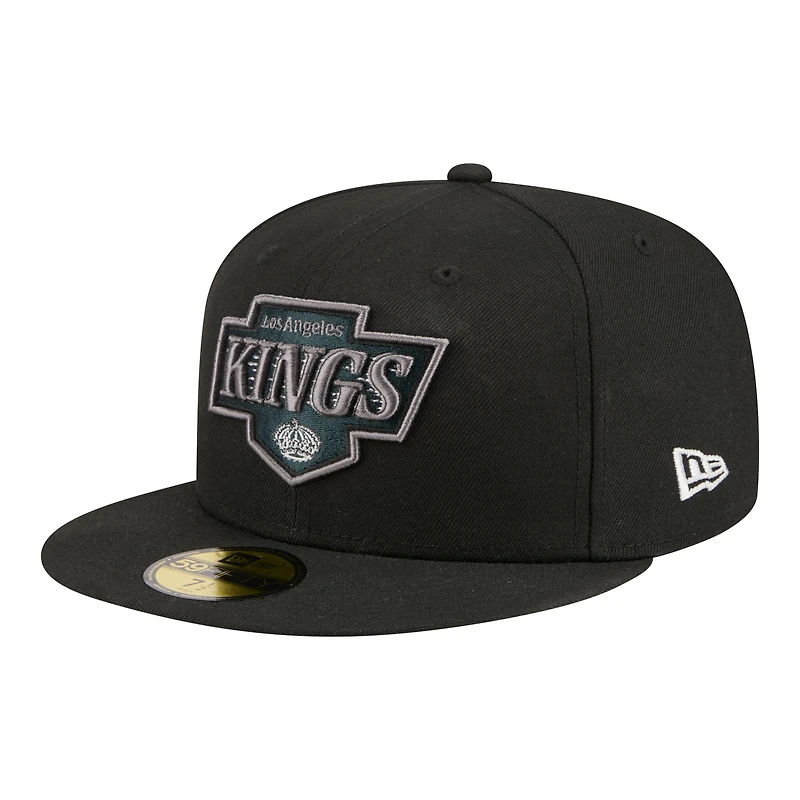 Men's New Era Black Los Angeles Kings Color Pop 59FIFTY Fitted Hat