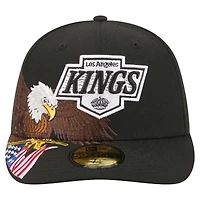 Men's New Era  Black Los Angeles Kings Freedom Pre-Curved 59FIFTY Fitted Hat