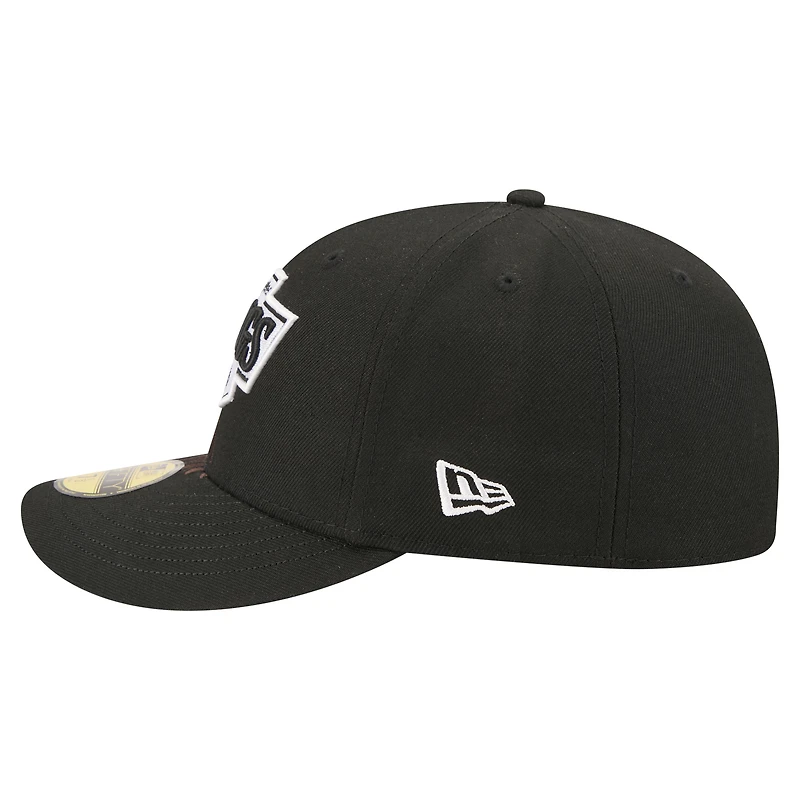 Men's New Era Black Los Angeles Kings Freedom Pre-Curved 59FIFTY Fitted Hat