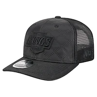 Men's New Era  Black Los Angeles Kings Quilted Nylon 9SEVENTY Adjustable Trucker Hat