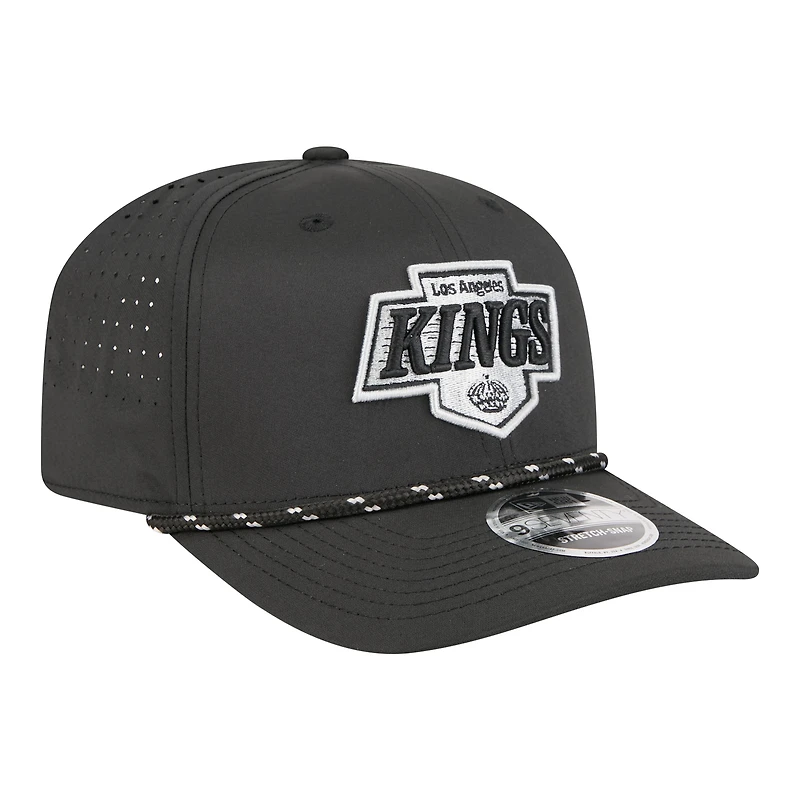 Men's New Era  Black Los Angeles Kings Sport Vented 9SEVENTY Rope Adjustable Hat