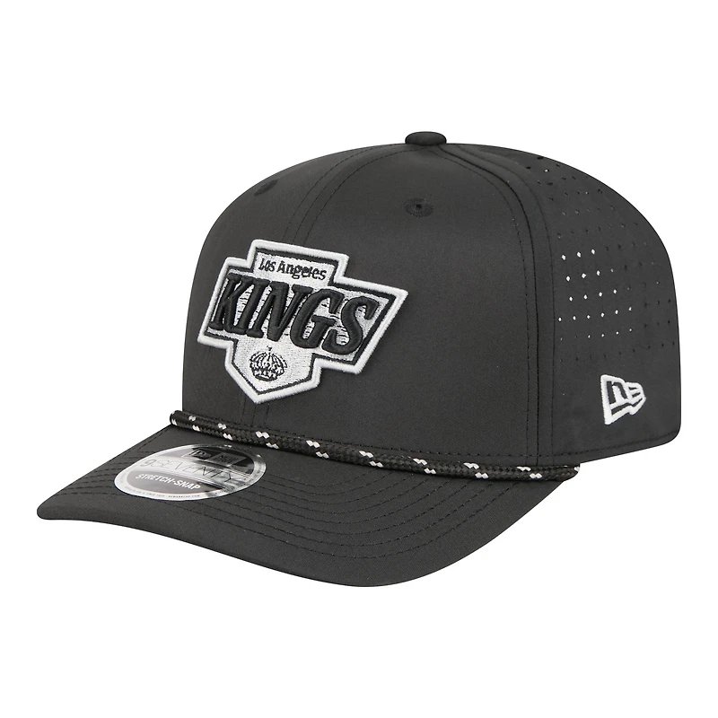 Men's New Era Black Los Angeles Kings Sport Vented 9SEVENTY Rope Adjustable Hat