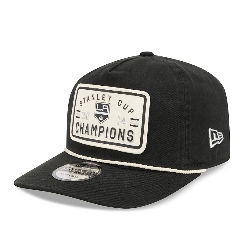 Casquette ajustable New Era noire pour homme, Los Angeles Kings, modèle rétro 19TWENTY, écusson latéral des champions de la Coupe Stanley.