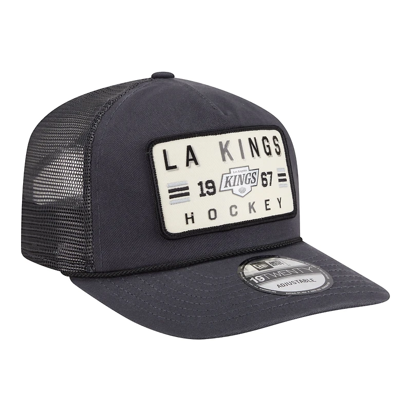 Men's New Era Charcoal Los Angeles Kings Washed Patch 19TWENTY Trucker Adjustable Hat