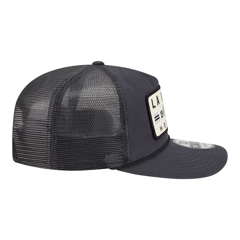 Men's New Era Charcoal Los Angeles Kings Washed Patch 19TWENTY Trucker Adjustable Hat