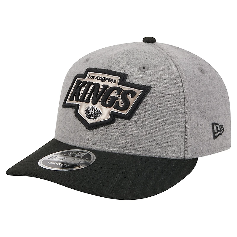 Men's New Era  Gray/Black Los Angeles Kings Wool Pin Low Profile 9FIFTY Snapback Hat
