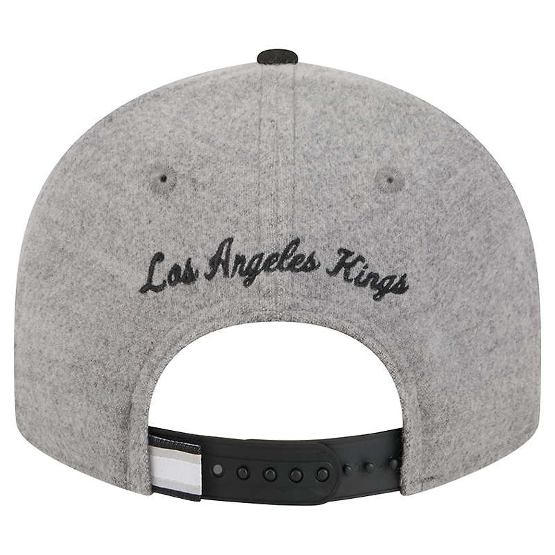 Casquette snapback 9FIFTY grise/noire New Era pour homme, Los Angeles Kings, pin en laine