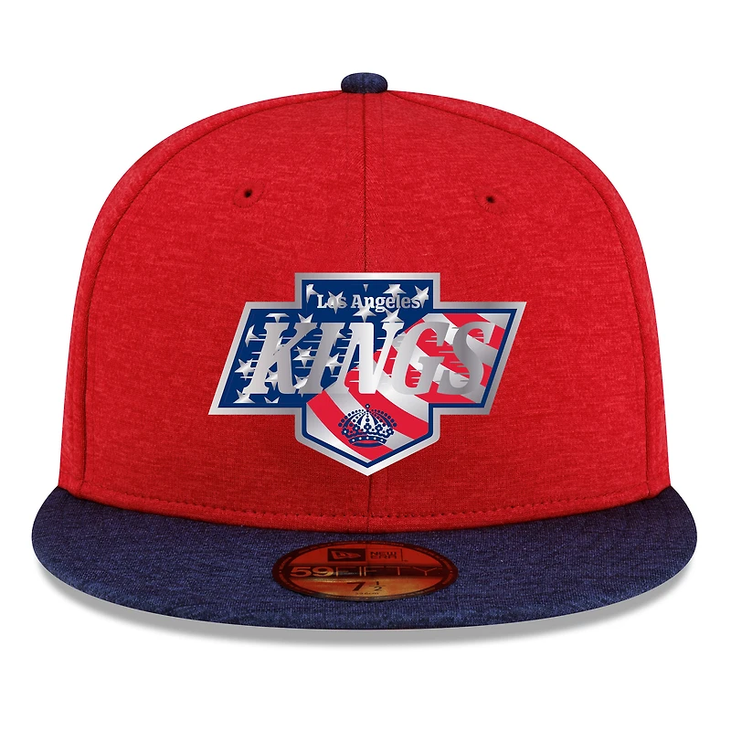 Men's New Era Heather Red/Navy Los Angeles Kings Americana 2-Tone 59FIFTY Fitted Hat