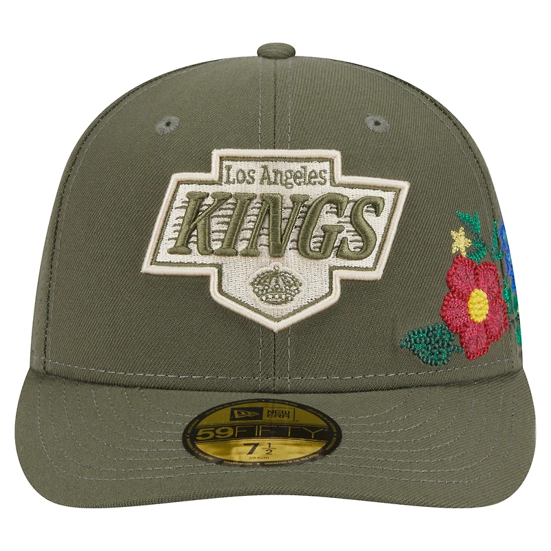 Casquette ajustée New Era 59FIFTY olive Los Angeles Kings à imprimé floral ton sur pour homme