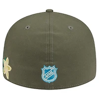 Men's New Era Olive Los Angeles Kings Tonal Florals 59FIFTY Fitted Hat
